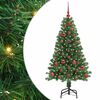 vidaXL Dirbtinė Kalėdų eglutė Žalia 120 cm PVC ir Plienas ir Plastikas