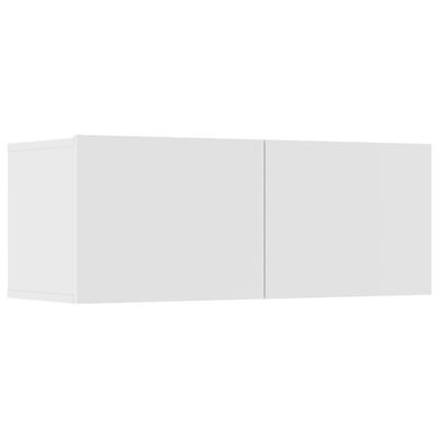 vidaXL Televizoriaus spintelių komplektas, 8 dalių, baltas, mediena