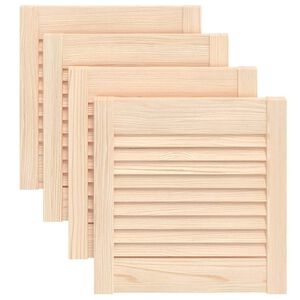 vidaXL Spintelės durelės, 4vnt., 39,5x39,4cm, pu&scaron;is, žaliuzių dizaino