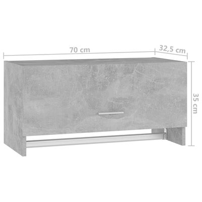 vidaXL Drabužių spinta, betono pilkos spalvos, 70x32,5x35cm, MDP