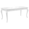 vidaXL Valgomojo stalas, baltas, 179x89x81 cm, labai blizgus