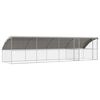vidaXL &Scaron;unų narvas 4 vnt. Sidabro 8 x 2 x 2 m Galvanizuotas plienas