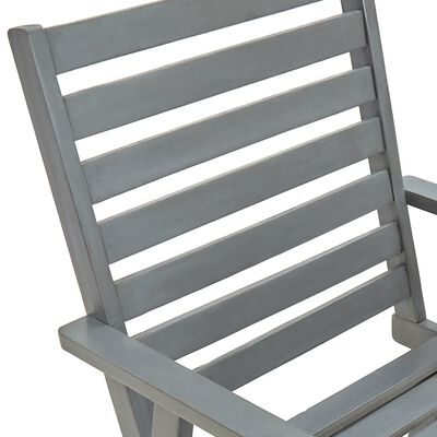 vidaXL Lauko valgomojo kėdės, 2vnt., pilkos, akacijos medienos masyvas