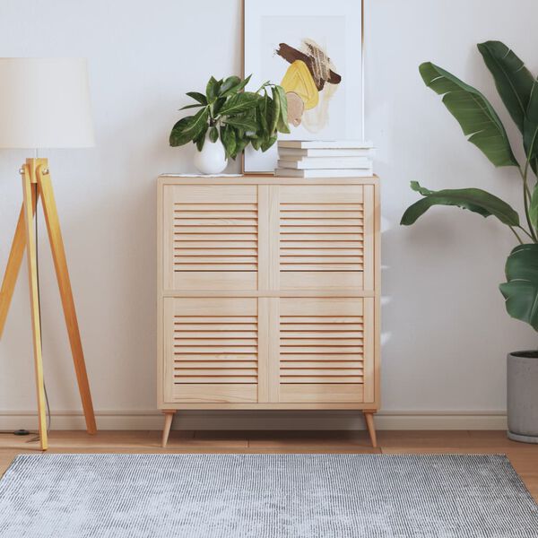 vidaXL Spintelės durelės, 4vnt., 39,5x39,4cm, pu&scaron;is, žaliuzių dizaino