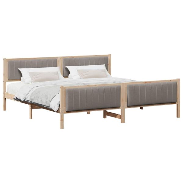 vidaXL Lovos rėmas Ruda ir taupe 200 x 200 cm Pu&scaron;ies masyvas