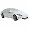 vidaXL Pusės automobilio uždangalas su kabliukais, sidabrinis, XL