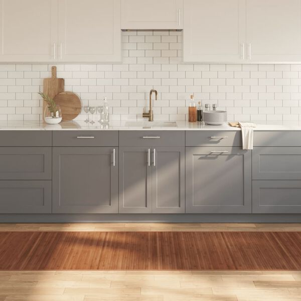 vidaXL Kilimas, rudos spalvos, 80x300cm, bambukas, stačiakampis