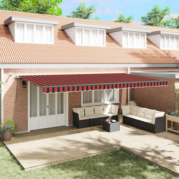 vidaXL I&scaron;traukiama markizė su oranžinė ir ruda 600 &times; 350 cm audinys