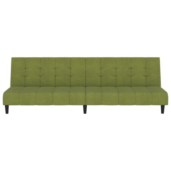 vidaXL Dvivietė sofa-lova, &scaron;viesiai žalios spalvos, aksomas