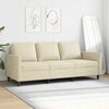 vidaXL Trivietė sofa, kreminės spalvos, 180cm, dirbtinė oda