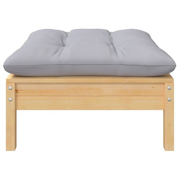 vidaXL Dvivietė sodo sofa su pilkomis pagalvėlėmis, pušies masyvas