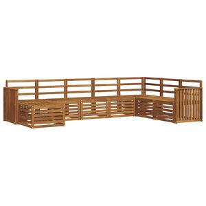 vidaXL Lauko sofos komplektas 8 pcs Natūrali Kietos akacijos mediena