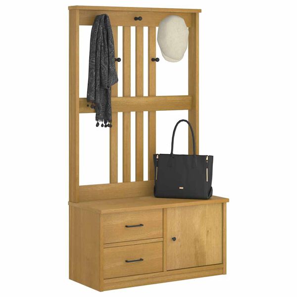 vidaXL salės medis "SANDNES" 87x40x159,5 pušies masyvo