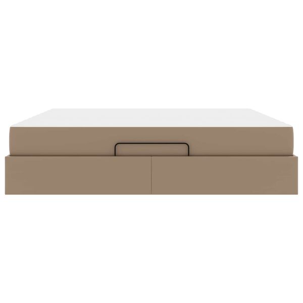 vidaXL Lovos rėmas su čiužiniu su čiužiniu 2 pcs Gelsvai ruda PVC