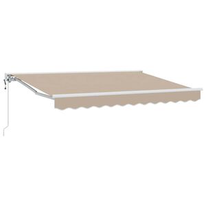 vidaXL Markizės rėmas Smėlio 350 x 200 cm Poliesteris su PU danga