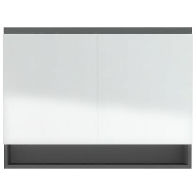 vidaXL Veidrodinė vonios spintelė, pilkos spalvos, 80x15x60cm, MDF