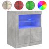 vidaXL &Scaron;oninė spintelė su LED lemputėmis, betono pilka, 60,5x37x67cm