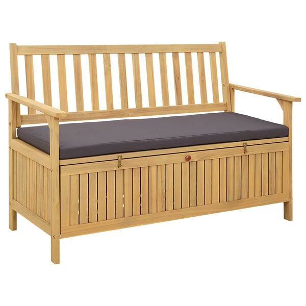 vidaXL Laikymo suolas su pagalve su saugykla su durimis