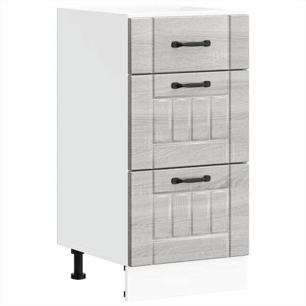 vidaXL Virtuvės spintelė, Lucca, pilka, apdirbta mediena