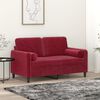 vidaXL Dvivietė sofa su pagalvėmis, raudonojo vyno, 120cm, aksomas