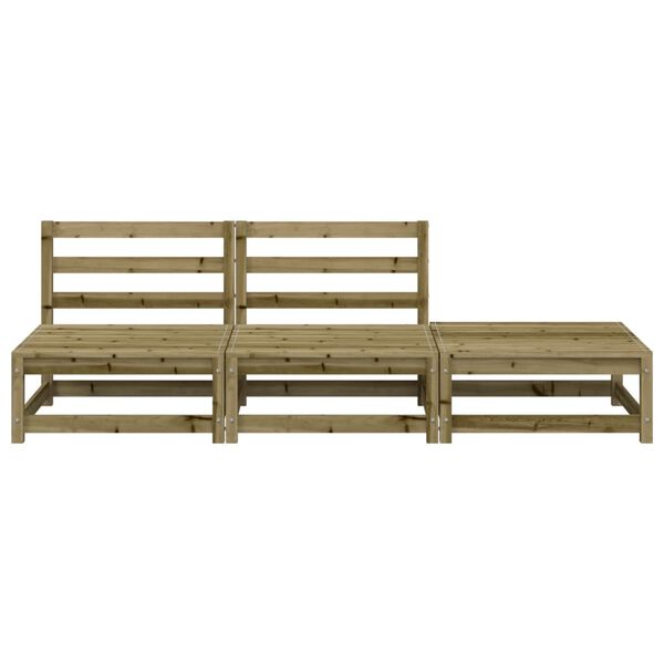 vidaXL Sodo sofos dalis su pakoja, impregnuota pušis, be porankių