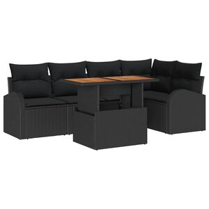 vidaXL Sodo Sofų Rinkinys 6 vnt. Juoda