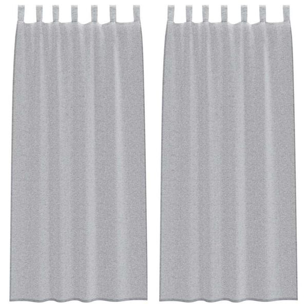 vidaXL Voile Užuolaida 2 pcs Tamsiai pilka 245 x 140 cm Poliesteris