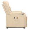 vidaXL Atsistojantis masažinis krėslas, kreminės spalvos, audinys