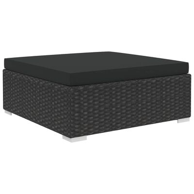 vidaXL Sodo baldų komplektas su pagalvėmis, 5d., juodas, poliratanas