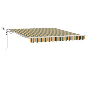 vidaXL I&scaron;traukiama markizė Žalia ir geltona 300 x 250 cm Poliesteris