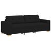 vidaXL Sofa 3 pcs Juoda Lino mi&scaron;inio audinys