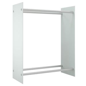 vidaXL Stovas malkoms, baltos spalvos, 80x35x100cm, grūdintas stiklas