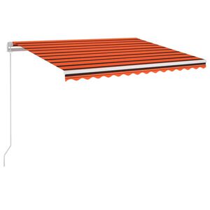 vidaXL Rankiniu būdu i&scaron;traukiama markizė, oranžinė ir ruda, 350x250cm