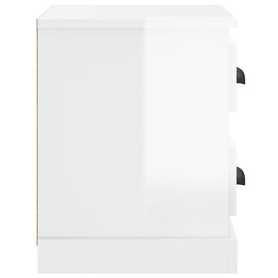 vidaXL Naktinė spintelė, baltos spalvos, 60x35,5x45cm, blizgi