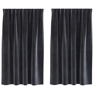 vidaXL Užtemdymo užuolaidos 2 pcs Tamsiai pilka 140 x 140 cm Aksomas
