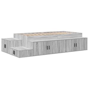 vidaXL Lova su daiktų laikymo vieta Pilkas Sonoma 80 cm