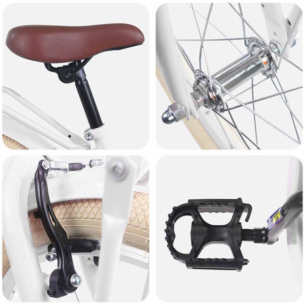 vidaXL Vaikų Dviratis 20 Colių 6-11 metų amžiaus Balta