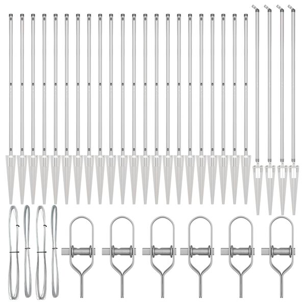 vidaXL Tvorelės stulpas 26 pcs Pilka 3,2 x 3,2 x 205 cm