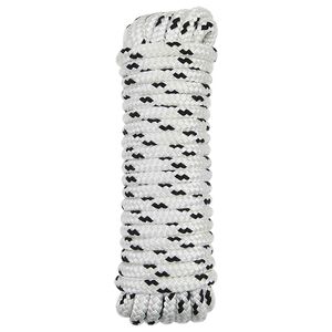 vidaXL Laivo virvė 10 mm 6 m Balta ir juoda Poliesteris