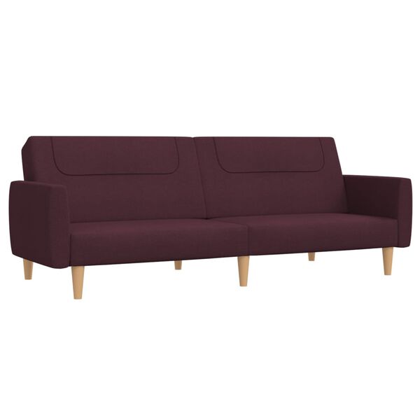 vidaXL Dvivietė sofa-lova su pakoja, violetinės spalvos, audinys