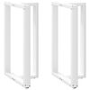 vidaXL Baro stalo kojos, T formos, 2 vnt., baltos, 60x35x(100-101) cm, plienas