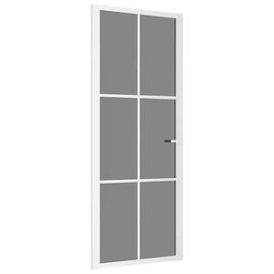 vidaXL Vidaus durys, baltos, 83x201,5cm, ESG stiklas ir aliuminis