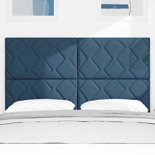 vidaXL Galvūgalis su galvūgalio Mėlyna 160 cm Dirbtinė oda