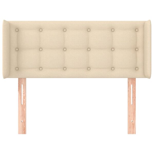 vidaXL Galvūgalis su auselėmis, kreminės,83x16x78/88cm, audinys