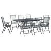 vidaXL Sodo valgomojo komplektas 9 pcs Antracito 212 x 90 x 76 cm