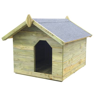 vidaXL Sodo šuns būda su atidaromu stogu, impregnuota pušies mediena