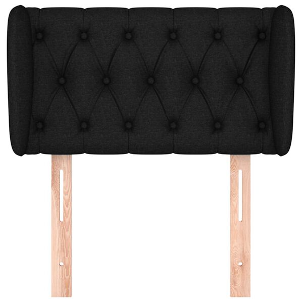 vidaXL Galvūgalis su auselėmis, juodos spalvos,83x23x78/88 cm, audinys