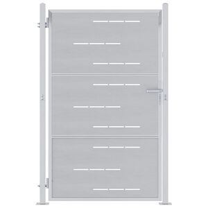 vidaXL Sodo vartai su užraktu Sidabro 85 x 144 cm Nerūdijantis Plienas