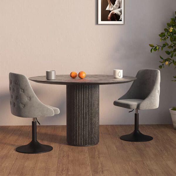 vidaXL Valgomojo kėdės, 2vnt., &scaron;viesiai pilkos spalvos, aksomas