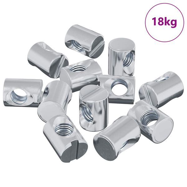 vidaXL Cilindrinė veržlė 3462 pcs Sidabro M6 x 13 mm Geležis